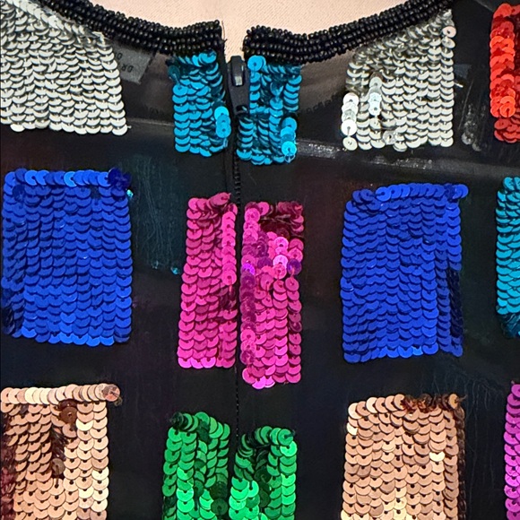 Multicolor Vintage Sequin Sleeveless Blouse - Picture 7 of 13